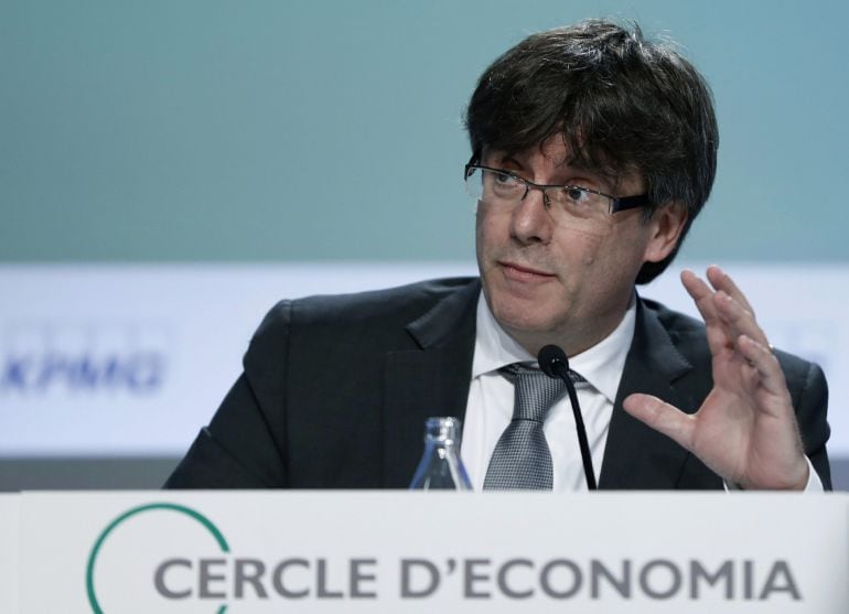 Carles Puigdemont, el jueves en la inauguración de la XXXIII Reunión del Círculo de Economía de Sitges.