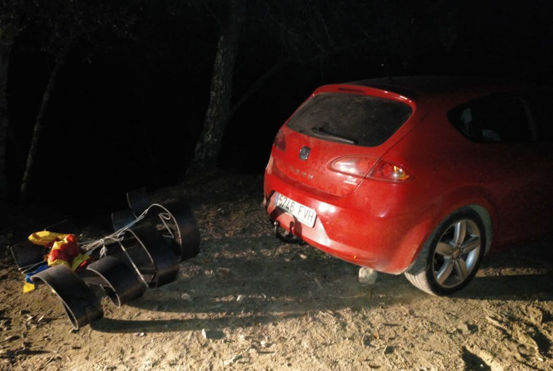 El tros d'estelada que l'home hauria serrat d'una propietat privada a Amer, aquest 3 de gener del 2019. (Horitzontal)