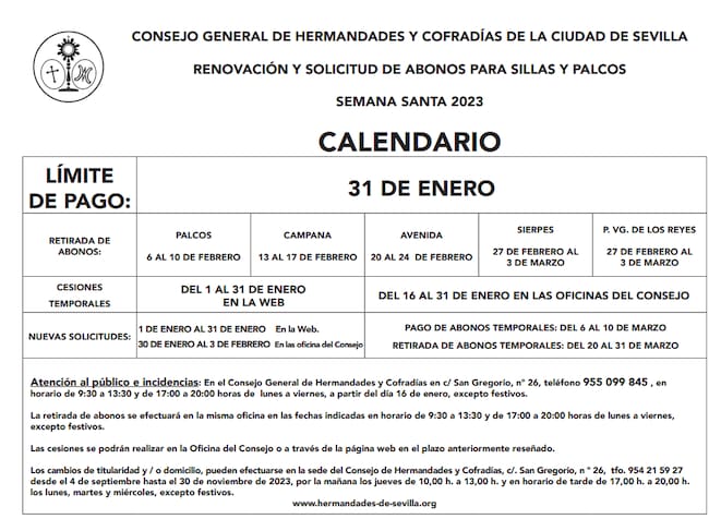 Fechas para la renovación y solicitud de abonos de sillas en la Carrera Oficial