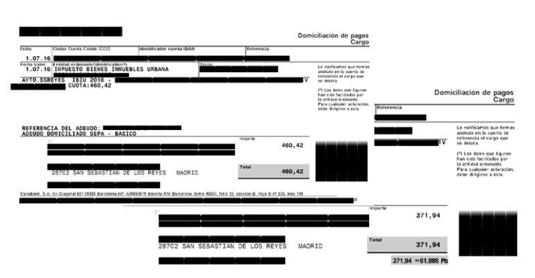 Comparativa de los recibos de IBI en el mismo inmueble en San Sebastián de los Reyes
