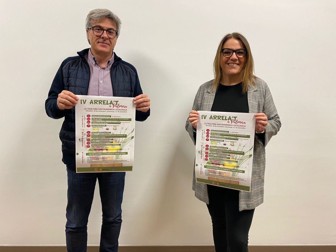 Àlvar Català, alcalde de Palmera, y Mº Àngels Català, concejal de Cultura 