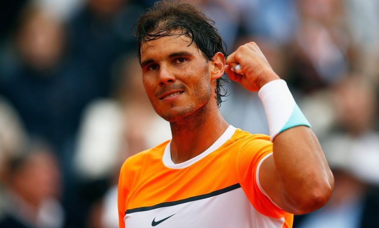 MONTE-CARLO, MONACO - APRIL 16:  Rafael Nadal of Spain celebrates defeating John Isner of USA during day five of the Monte Carlo Rolex Masters tennis at the Monte-Carlo Sporting Club on April 16, 2015 in Monte-Carlo, Monaco.  (Photo by Julian Finney/Getty