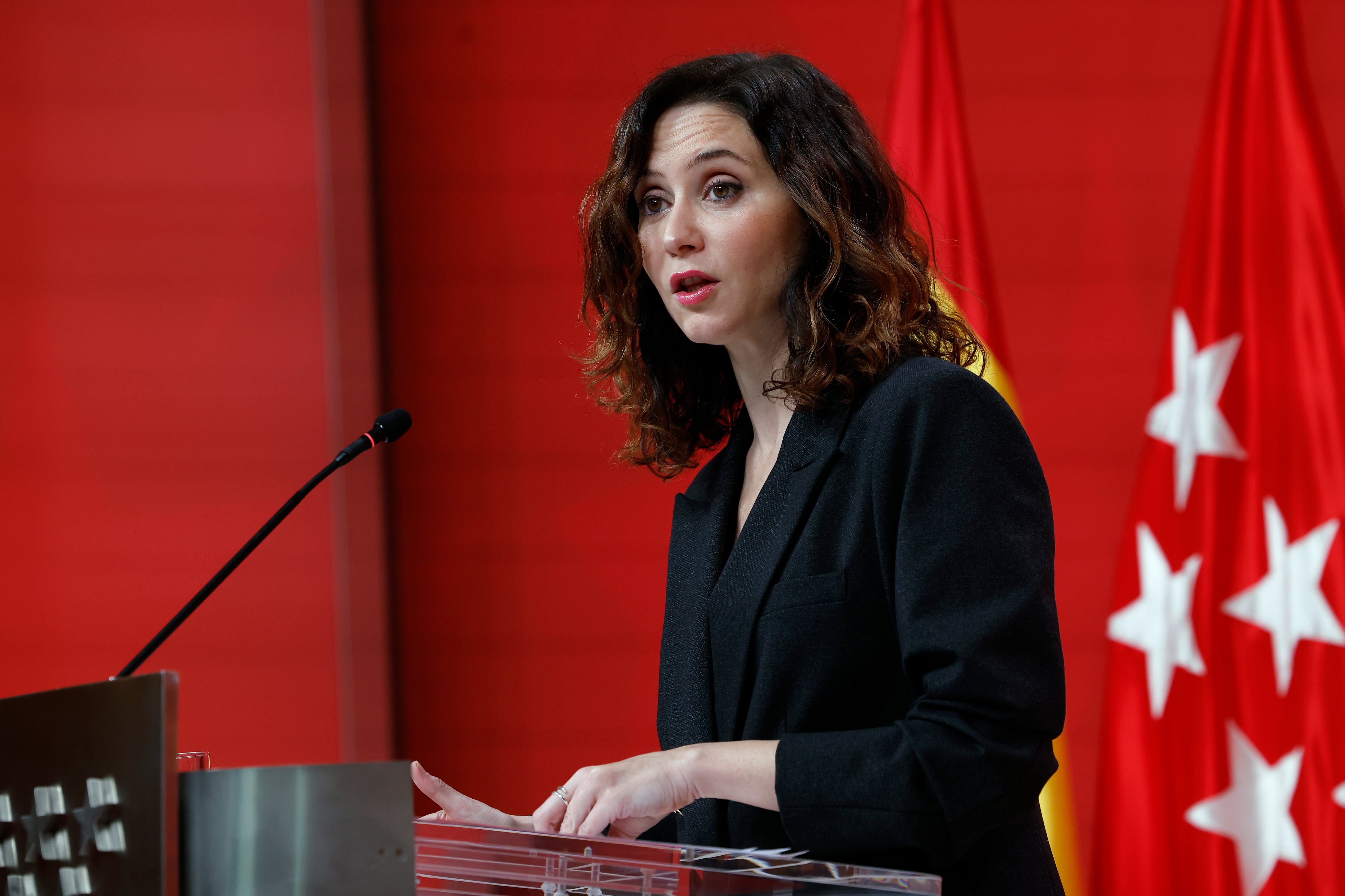 MADRID, 15/01/2025.- La presidenta de la Comunidad de Madrid, Isabel Díaz Ayuso, comparece en rueda de prensa tras la reunión del Consejo de Gobierno regional, este miércoles. EFE/Chema Moya
