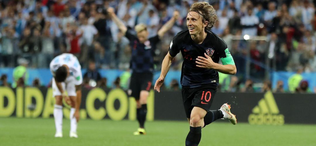 Luka Modric celebra un gol ante Argentina en el pasado Mundial