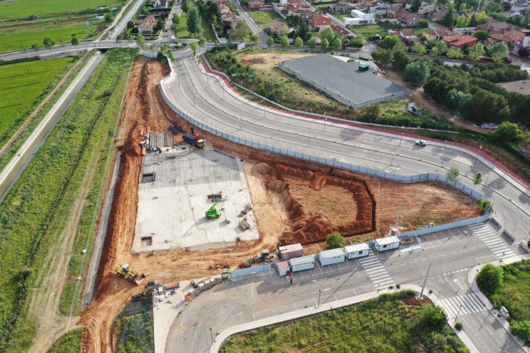 Vista aérea de las obras de Mercadona en Cabanillas del Campo