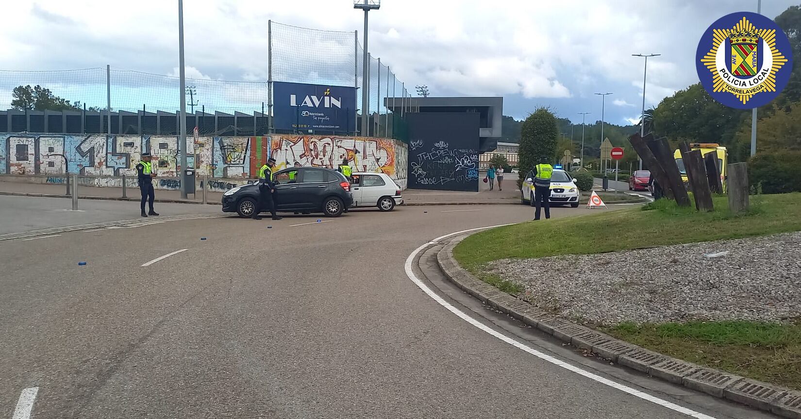 Control policial en las inmediaciones del campo de El Malecón