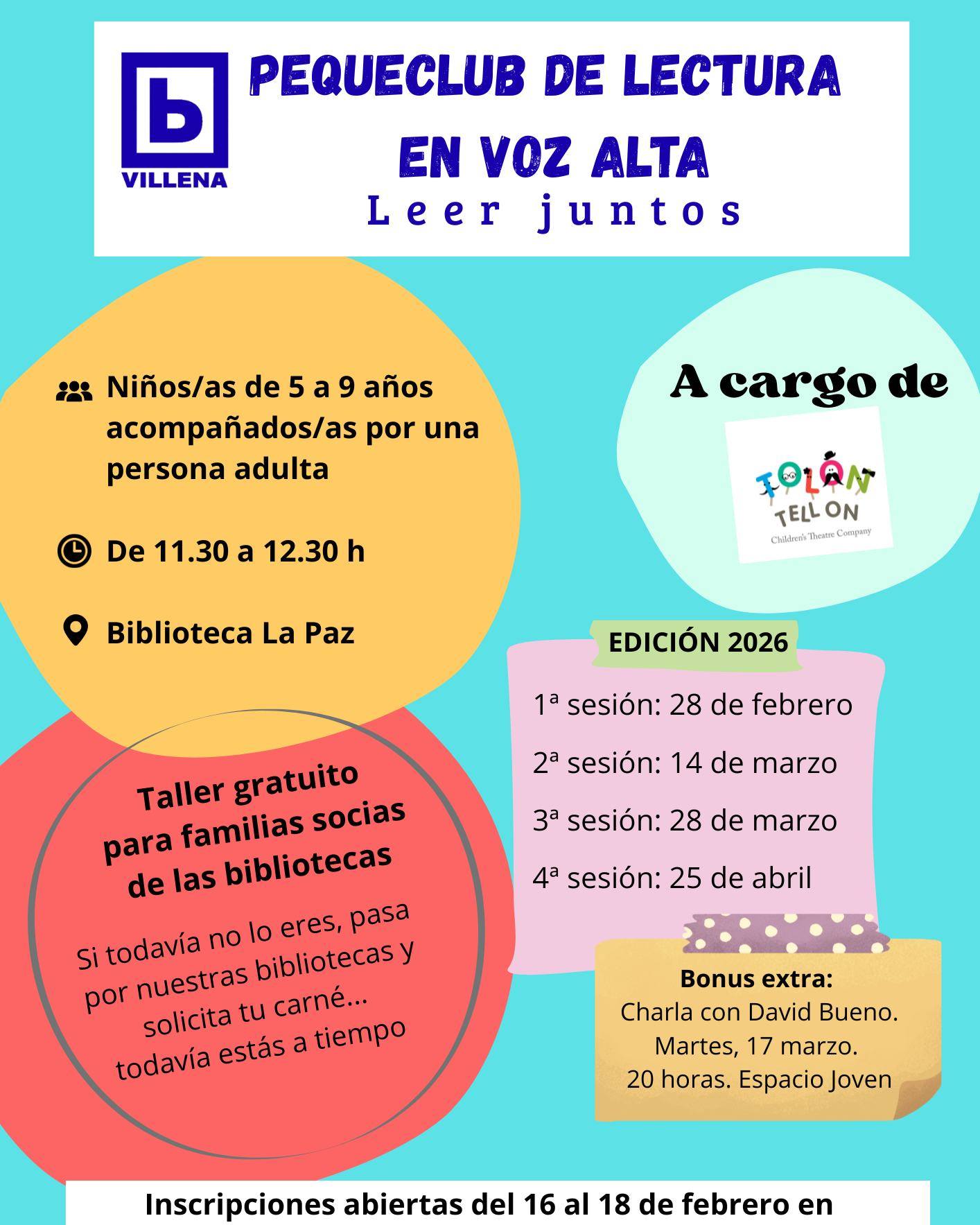 Cartel del taller de lectura