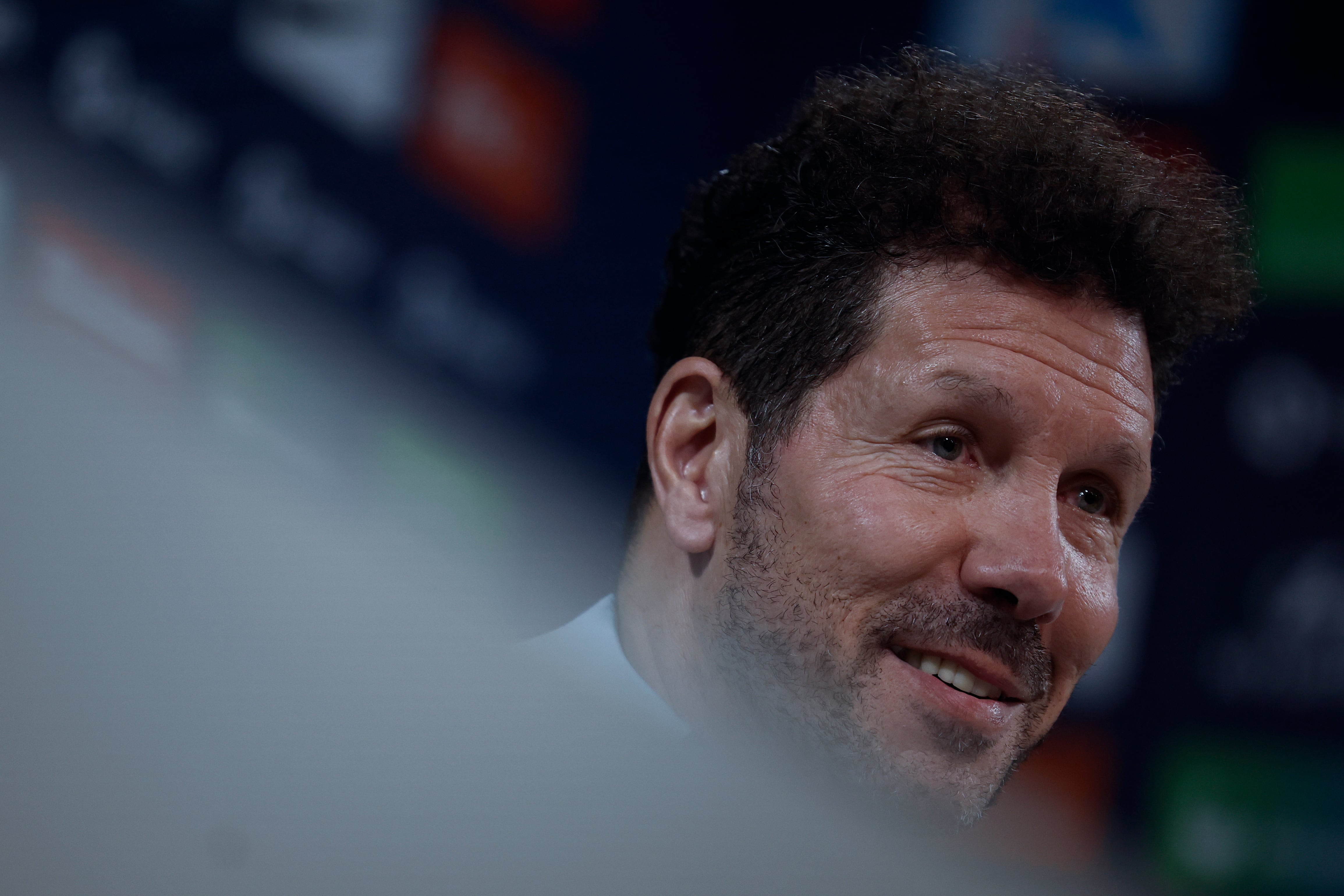 El entrenador del Atlético de Madrid, Diego Simeone, ofrece una rueda de prensa