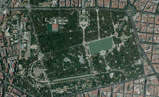 Desde el cielo, así es cómo se ve el parque del Retiro