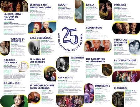 Programa de las funciones de la XXV Muestra de Teatro de Otoño &quot;Ciudad de Úbeda&quot;