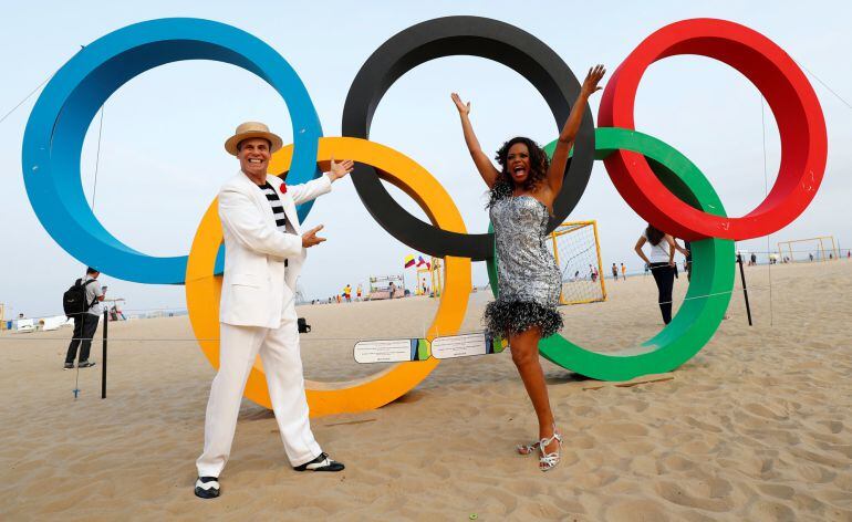 Imagen olímpica en la playa de Copacabana 