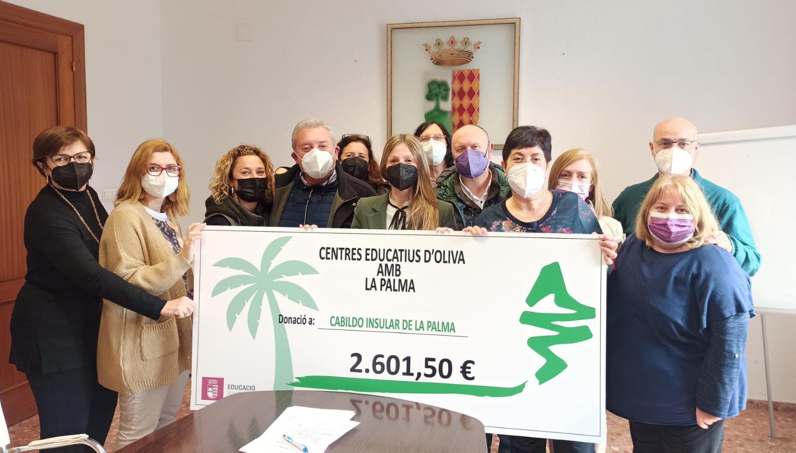 Solidaridad de los colegios de Oliva con La Palma