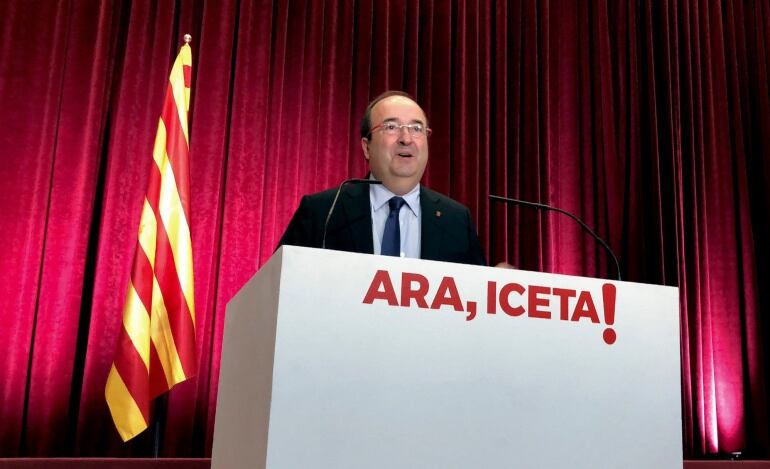 El primer secretario del PSC, Miquel Iceta, durante un acto en el Colegio de Abogados de Barcelona 