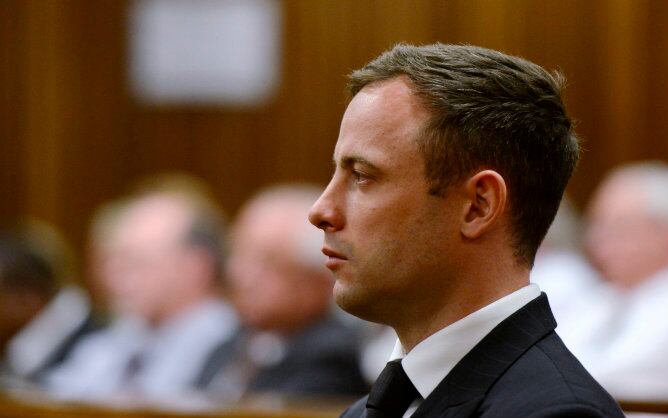 El atleta Oscar Pistorius durante la lectura de la sentencia