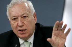 El ministro de Asuntos Exteriores, José Manuel García-Margallo, en la rueda de prensa tras la reunión del Consejo de Ministros que ha dado luz verde al anteproyecto de ley de Acción Exterior