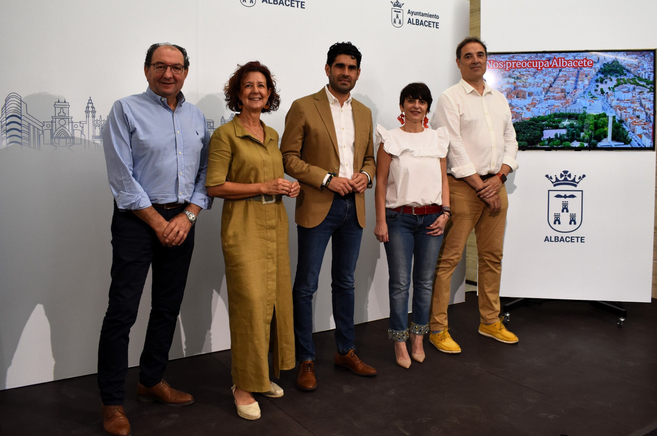 Los concejales del Grupo Municipal Socialista, en la nueva sala de prensa municipal