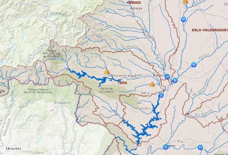 Situación de rios en la cuenca del Duero en Zamora