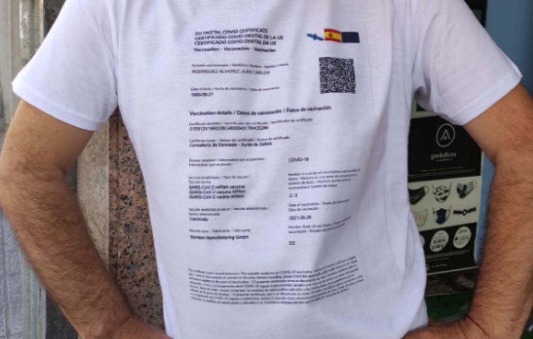 La camiseta con certificado vacunal