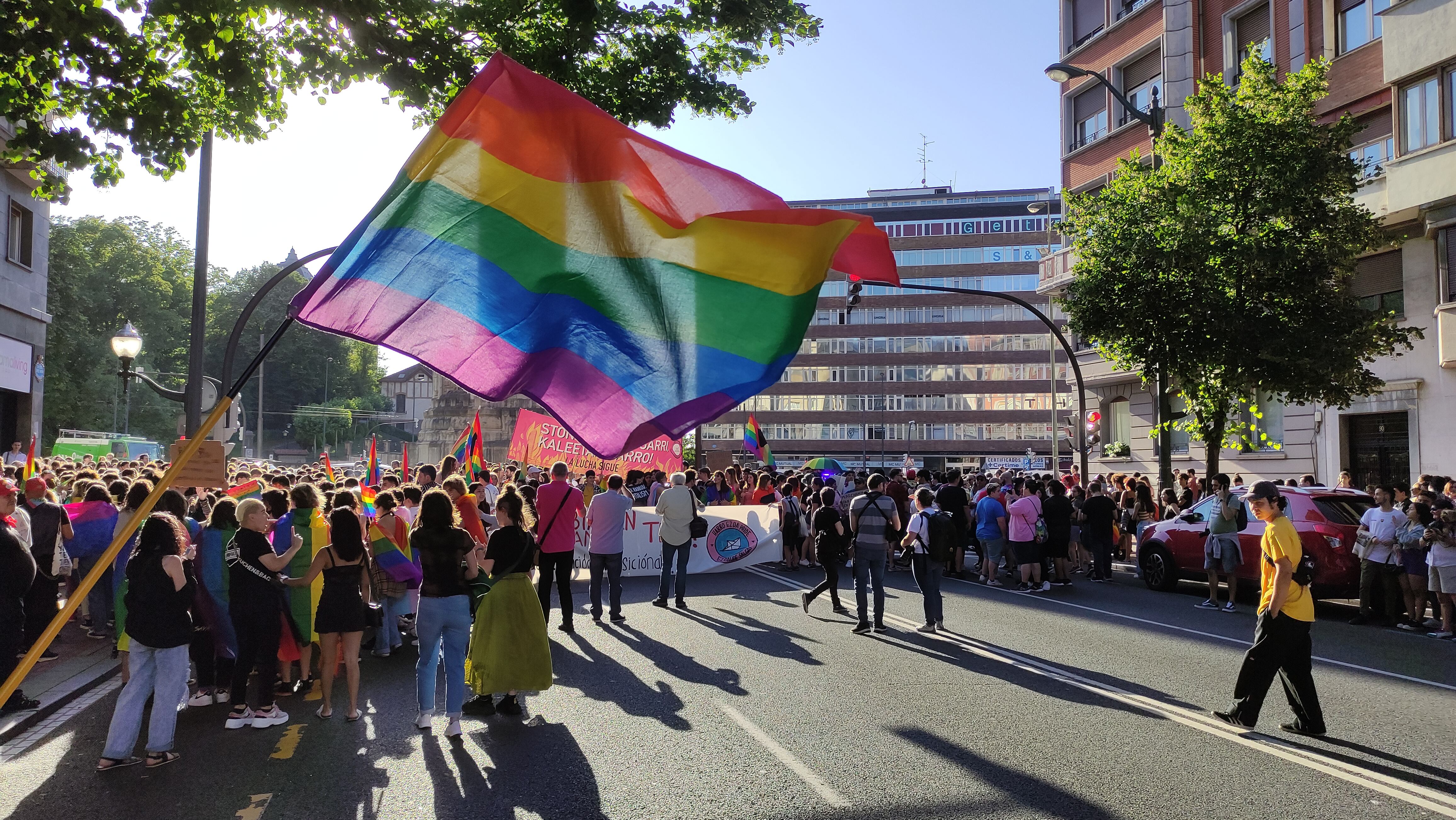 La manifestación del Día Internacional del Orgullo LGTBI en Bilbao.