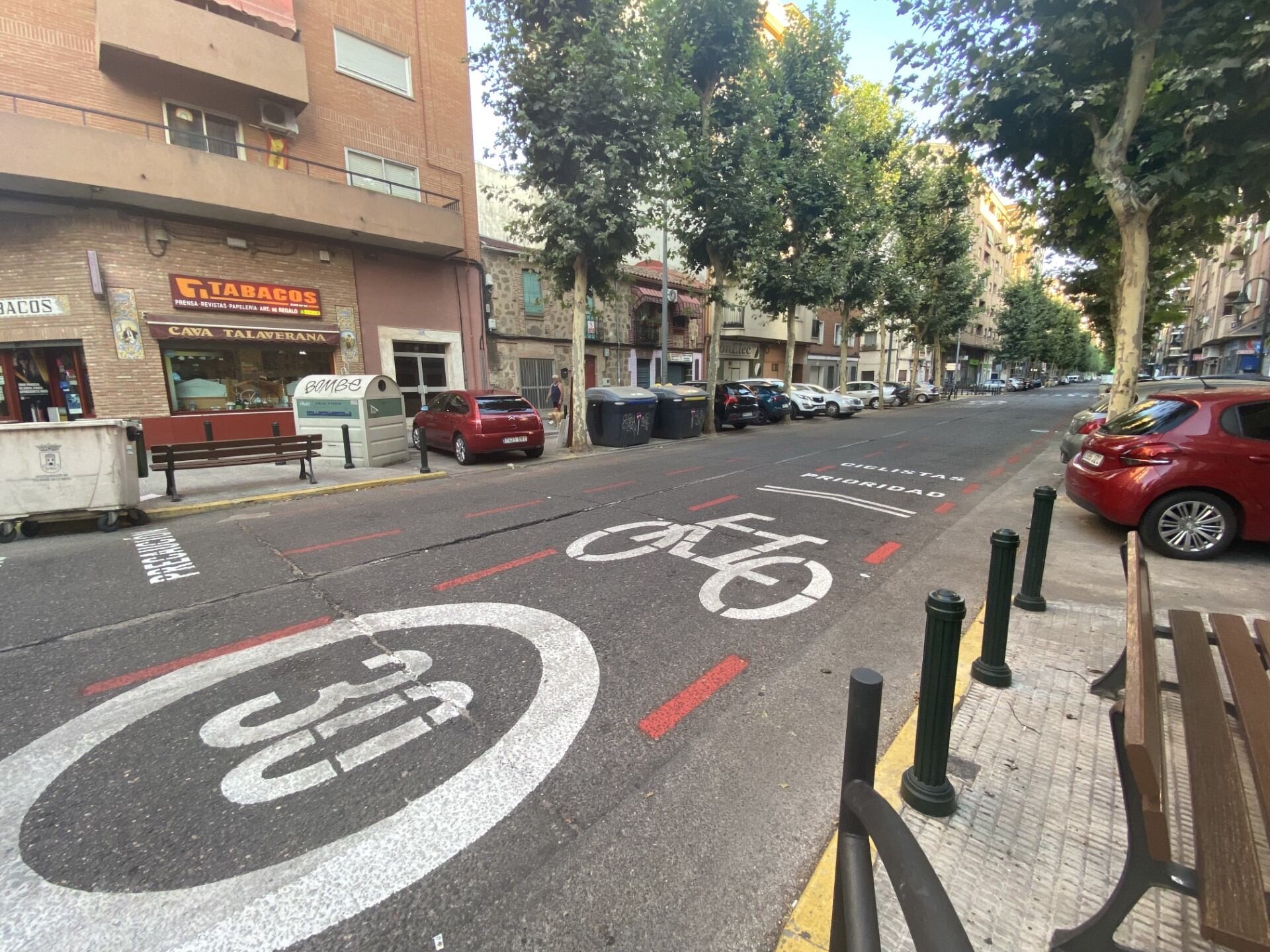 Uno de los ciclocarriles está situado en Paseo de la Estación