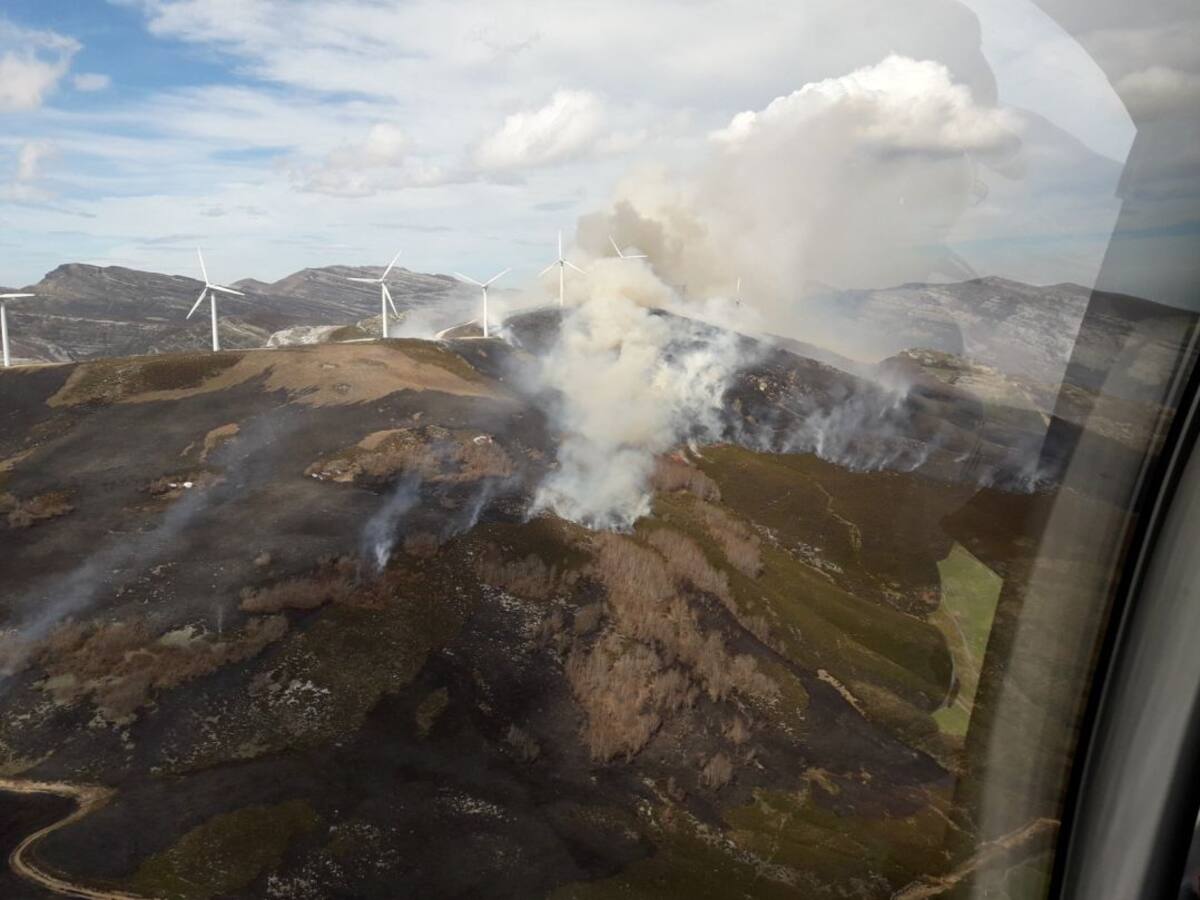Un incendio calcina más de 180 hectáreas de monte enEspinosa de los Monteros