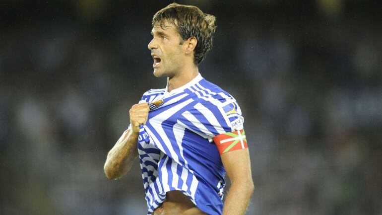 Xabi Prieto celebra uno de sus goles esta temporada