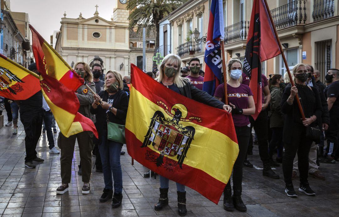 Marcha convocada por una formación ultraderechista en Benimaclet (València)