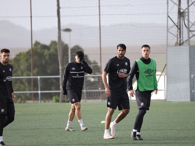 Alberto Durán en la sesión de entrenamiento del Xerez DFC
