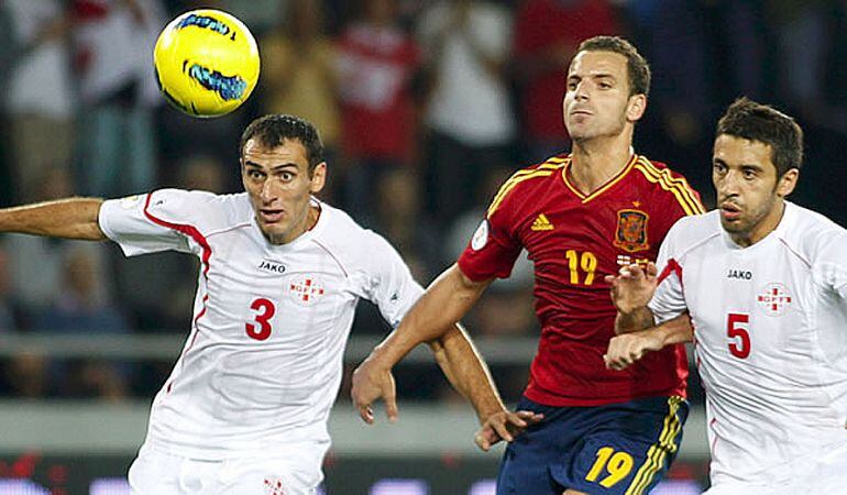 Soldado fue el autor del único gol en la victoria del partido de Tbilisi ante los georgianos