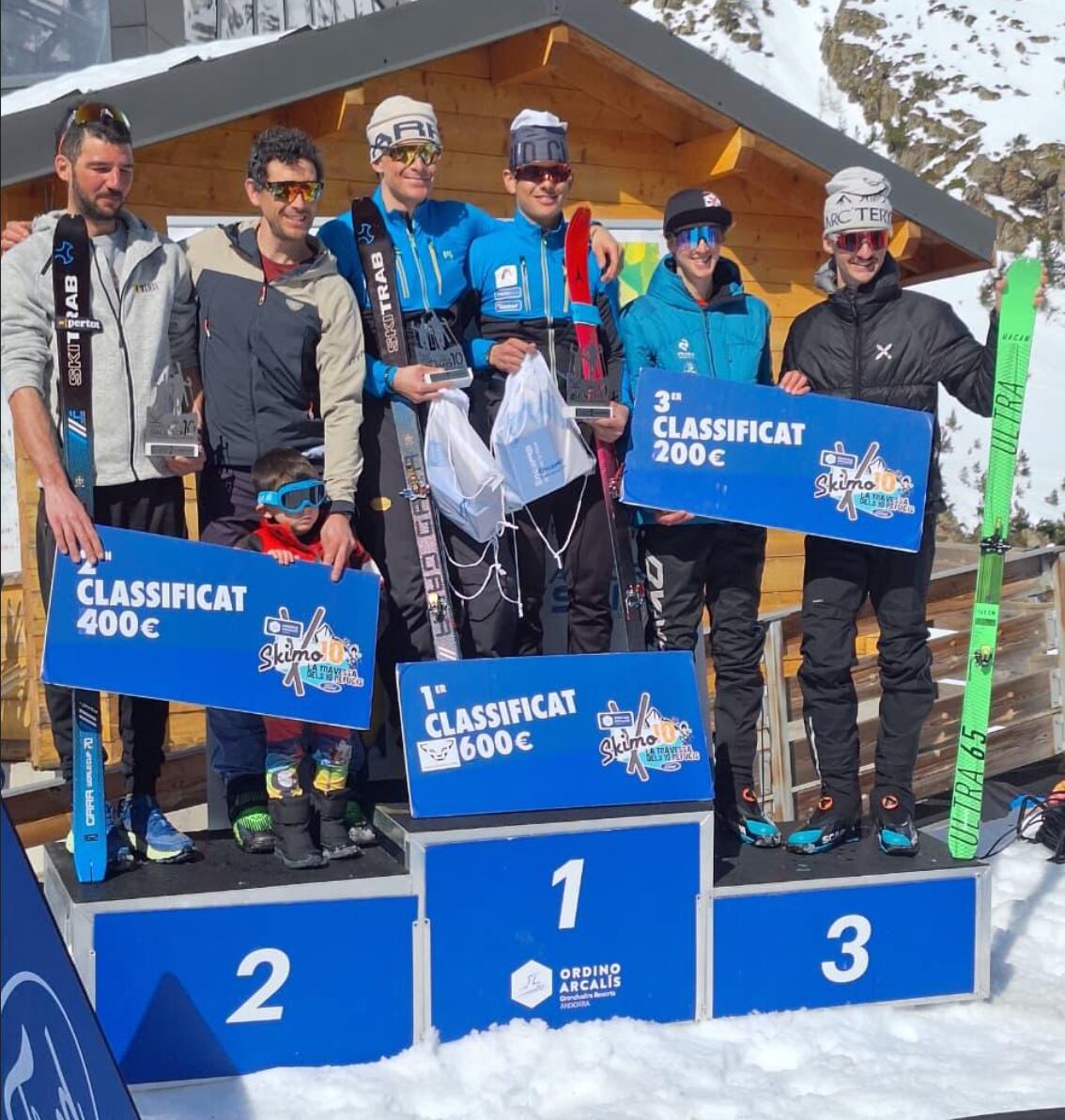 Podi amb els guanyadors de l'Skimo 10, prova reina de la Dynafit Andorra d'esquí de muntanya