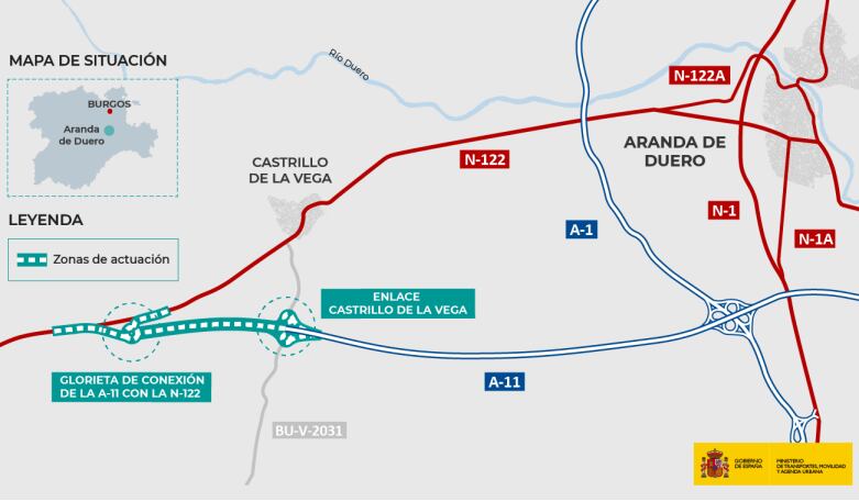 Plano del enlace proyectado en estas obras