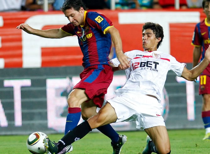 Messi durante el partido frente al Sevilla