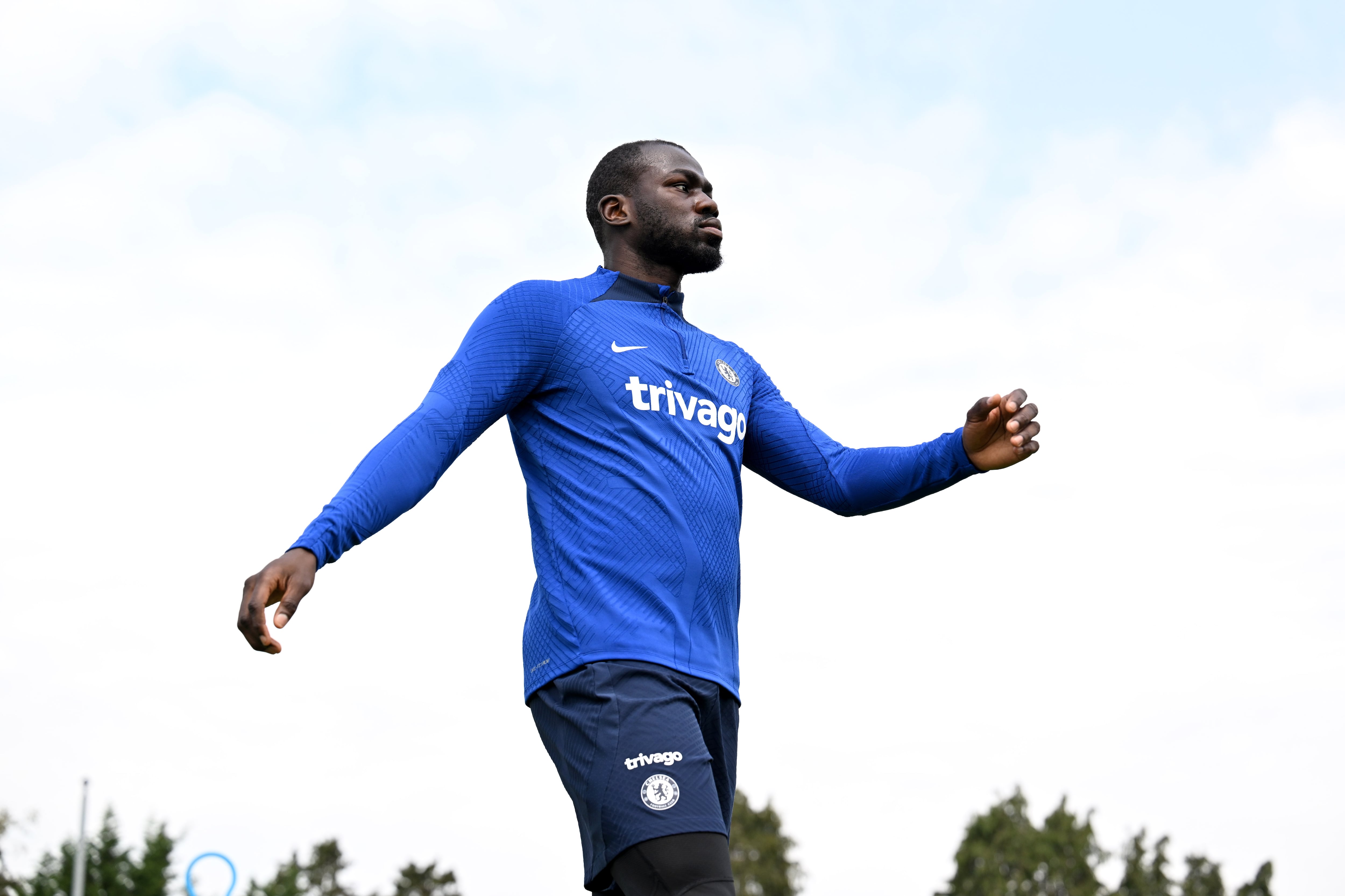 Kalidou Koulibaly, durante uno de sus últimos entrenamientos con el Chelsea