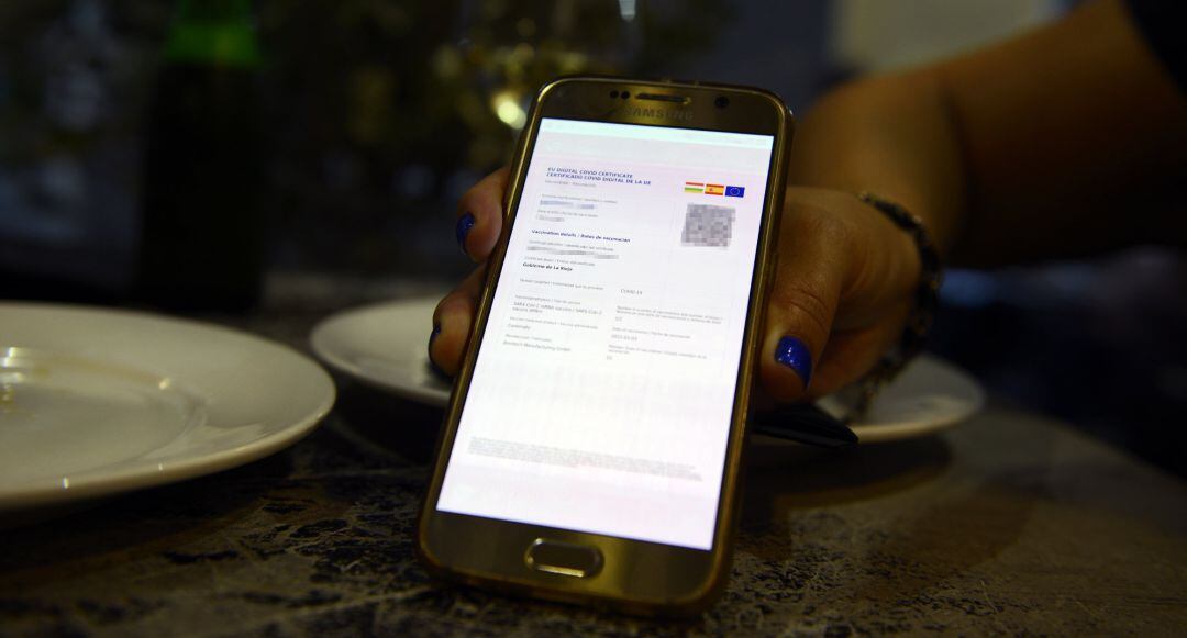 Certificado digital de vacunación de una persona.