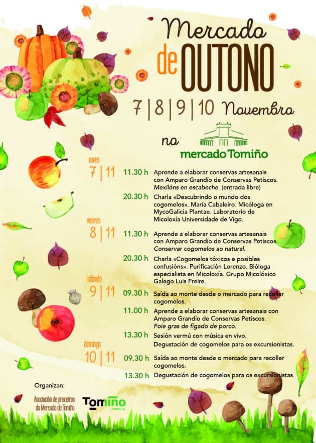 Cartel de actividades Mercado de Outono de Tomiño.