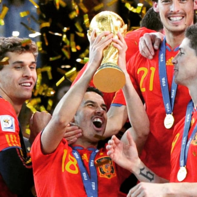 Pedro Rodríguez fue campeón del mundo de fútbol en 2010 con España.