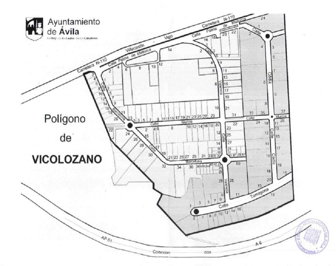 Plano del Polígono de Vicolozano