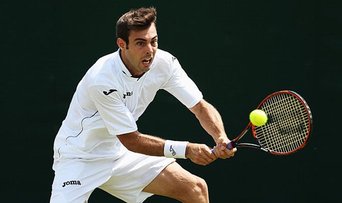 Granollers, durante un partido en Wimbledon