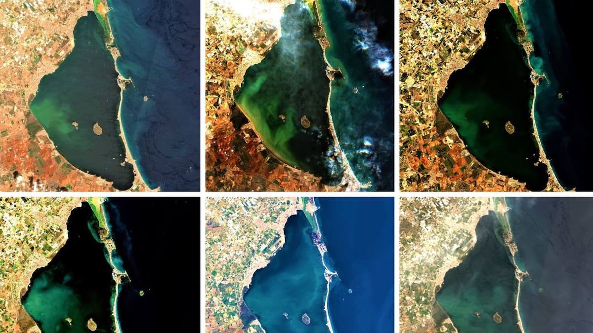 La degradación del Mar Menor a vista de satélite: así ha captado Copernicus su evolución en ocho meses