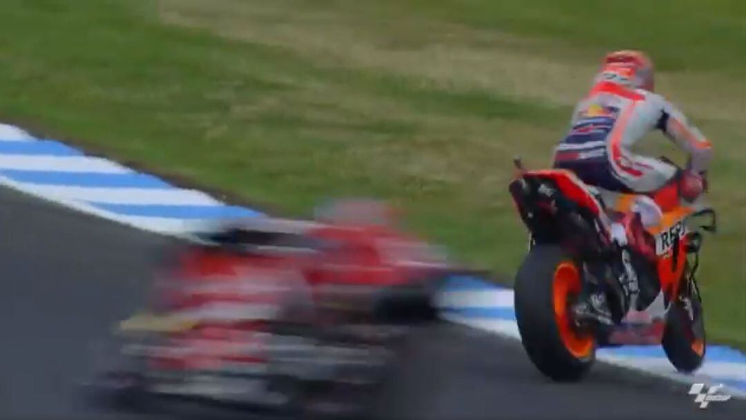 Así fue la salvada de Marc Márquez