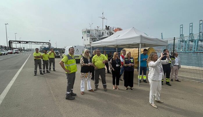 Un momento del simulacro