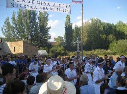 Recibimiento a la Virgen de Tejeda en Moya.