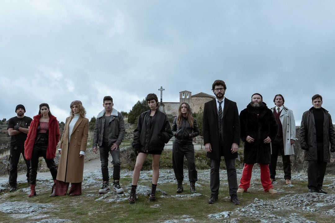 El elenco de la tercera temporada de La casa de papel.