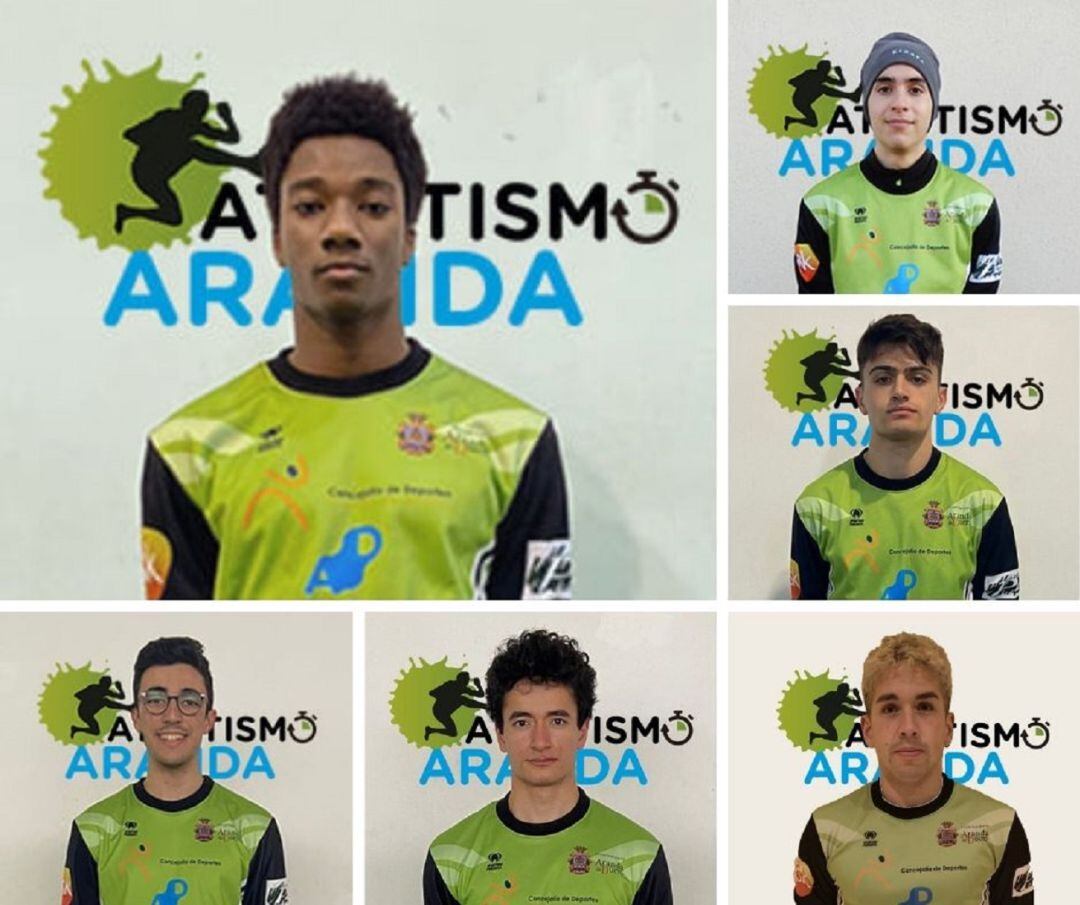 Los seis integrantes del Atletismo Aranda, presentes en la Liga de Clubes.