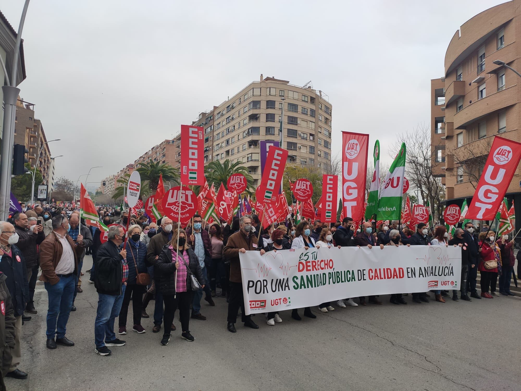 Miles de personas en la manifestación por la Sanidad Pública de Jaén