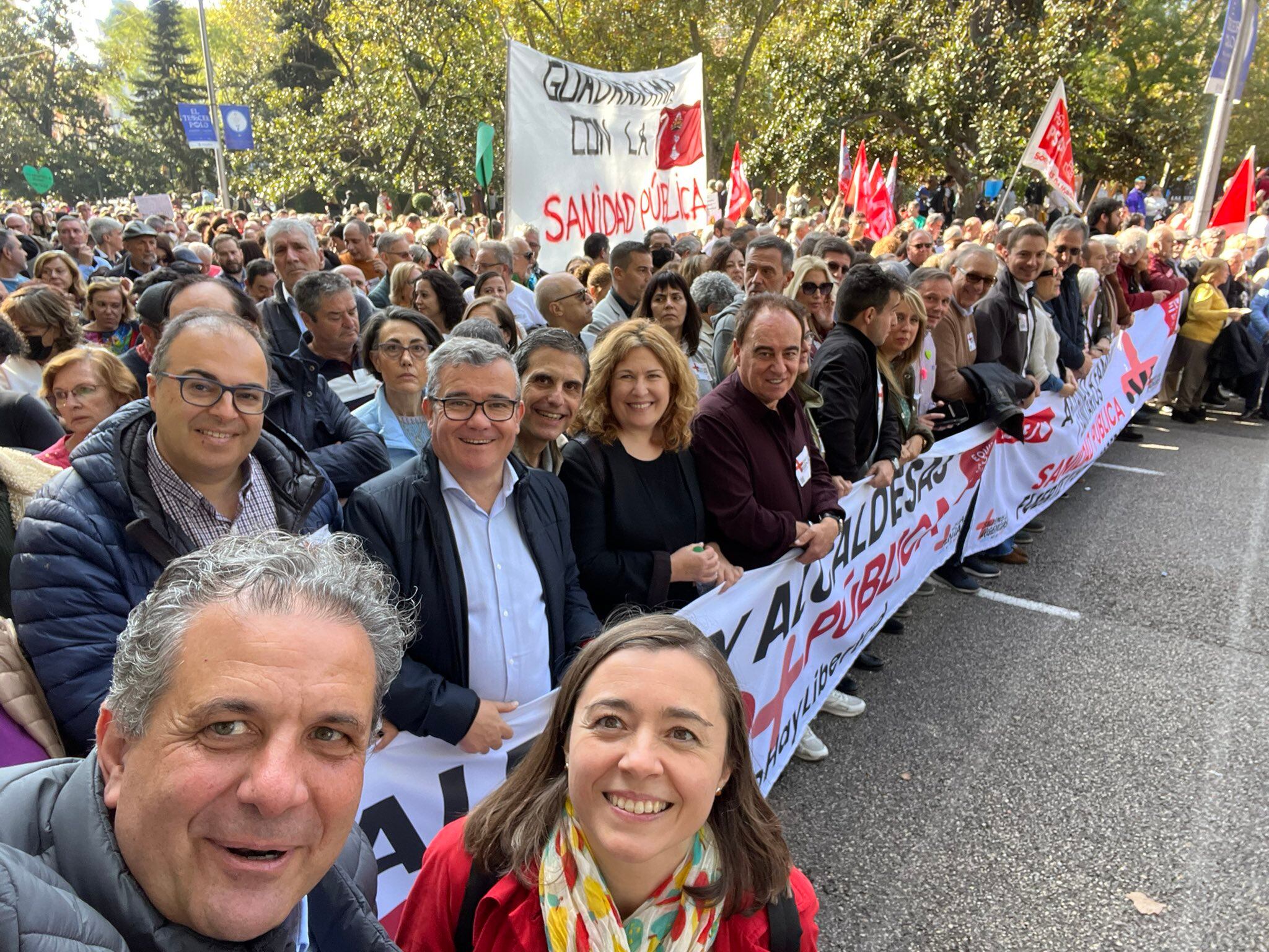 Varios alcaldes y alcaldesas del sur de Madrid han estado presentes en la manifestación de la capital