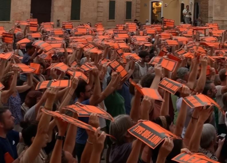 Moment de la protesta aquest dimarts a Ciutadella