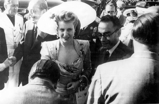 Eva Duarte de Perón, durante su visita a España de 1947