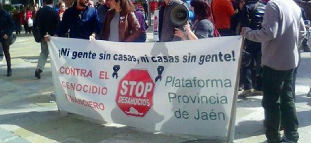 Protesta de la PAH en Jaén. Foto de archivo.