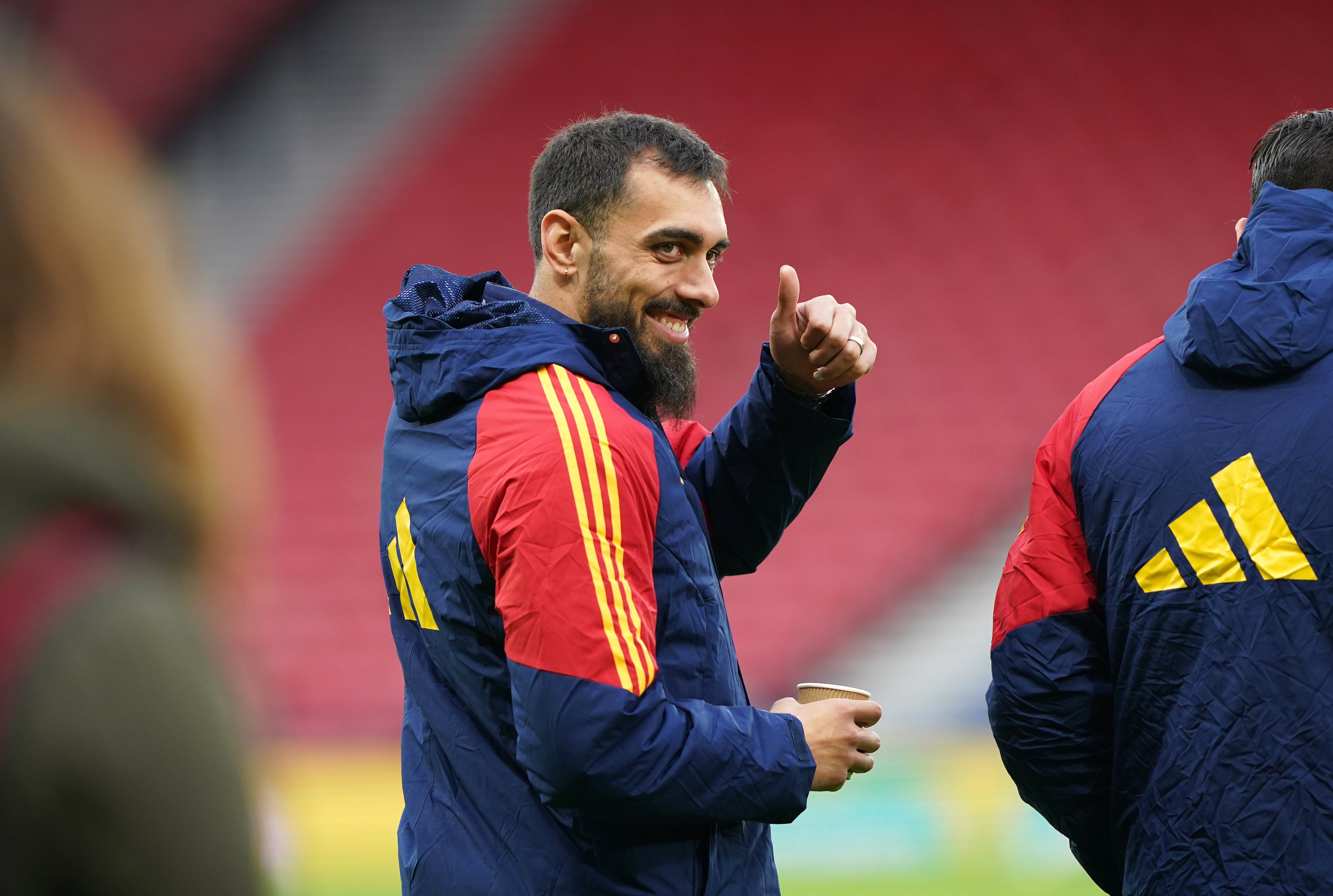 Borja Iglesias, en la previa de un encuentro con la Selección Española